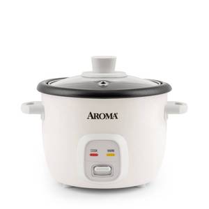 lot 3061 image: Aroma Housewares 4-Cups (Cooked)  1Qt. Rice & Grain Cooker (ARC-302NG), White