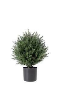 lot 3083 image: FUBODUN 17-Inch Artificial Cedar Topiary Ball Trees -Fake Evergreen Bush - Artificial Cedar Topiary Shrub- for Outdoor Indoor Front Porch One Tree Pack