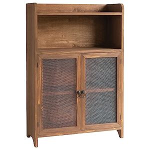 lot 5500 image: COLLECTIVE HOME - Storage Cabinet, 30 Organizer Cabinet, Solid Wood Bathroom Cabinet with 2 Door, Already Assembled, 20 x 8.5 x 30 Inch (Damaged Doors Cracked)