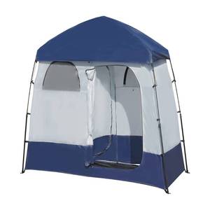 lot 5502 image: Betterhood Camping Shower Tent Oversize Space Privacy Tent Portable Outdoor Shower Tents for Camping with Floor Changing Tent Dressing Room Easy Set Up Shower Privacy Shelter 2 Rooms Toilet Tent - Retail $83.03