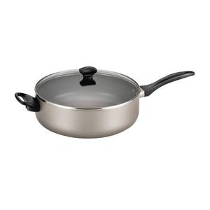 lot 5506 image: Farberware 21909 Dishwasher Safe Nonstick Jumbo CookerSaute Pan with Helper Handle - 6 Quart, Silver