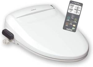 lot 5515 image: IntelliSeat - Smart Bidet Toilet Seat with Adjustable Water Pressure & Warm Water, Heated Seat & Dryer  Elongated Luxury Electric Bidet Toilet Seat - Retail $278.7
