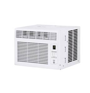 lot 5518 image: GE Electronic Window Air Conditioner 6000 BTU, Efficient Cooling for Smaller Areas Like Bedrooms and Guest Rooms, 6K BTU Window AC Unit with Easy Install Kit, Whit (Minor Dent Back Left Corner)