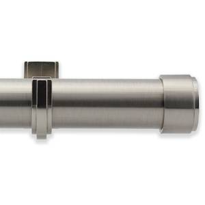 lot 5529 image: BlastHome Luxury 12 ft Custom Curtain Rod 1 14 Large Diameter Premium Brackets &amp Endcaps Nonadjustable Rods Connect for a Seamless Look Brushed Nickel Finish - Retail $98.98