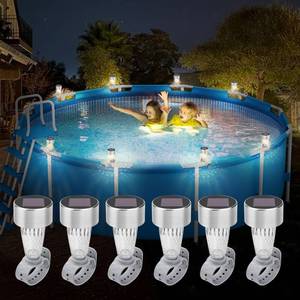 lot 5530 image: JEMULICE Solar Pool Lights for above Ground Pools LED Energy Saving Warm White Light Waterproof for Frame Swimming Pools Night Accessories(6Pcs)