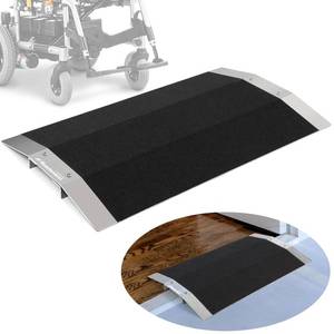 lot 5540 image: Ruedamann 27.6 W x 1 H Wheelchair Ramp,600lbs Capacity,Bridge Threshold Ramp with Supporting Frame and Non-Slip Surface,Aluminum Ramp for Wheelchairs, Stairs,Vans, Steps - Retail $85.26