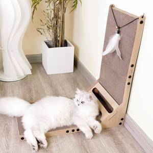 lot 5544 image: Mora Pets Cat Scratcher, Cat Scratchers for Indoor Cats Cardboard Cat Scratch Pad L Shape Vertical Cat Scratching Board with Ball Feather Toy Catnip Protecting Furniture Large Cat Scratcher