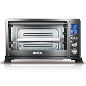 lot 7563 image: Toshiba TLAC25CZST Digital Convection Toaster Oven Black Stainless - Retail $229