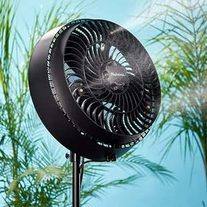 lot 7564 image: Holmes 16 Oscillating Outdoor Misting Manual Stand Fan with Hose Connection 3 Speeds Black - Retail $119.99