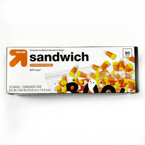 lot 7566 image: Zip Seal Plastic Bags 50qty Halloween Zip Lock Sandwich Bags Clear