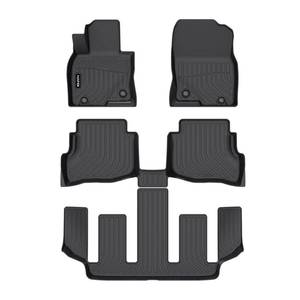 lot 7579 image: HAFIDI� Floor Mats Fit for 2023-2020 Mazda CX-9 (6 Seater Models with 2nd Row Bucket Seats without Center Console) TPE Car Floor Liners Fits 1st & 2nd & 3rd Row Full Set Custom CX9 Accessories, Black - Retail $136.35