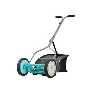 lot 7584 image: American Lawn Mower Company 1304-14GC 14-Inch 5-Blade Push Reel Lawn Mower with Grass Catcher, Mint - Retail $134.31