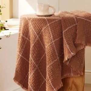 lot 8210 image: Bedsure Dusty Orange Throw Blankets for Couch - Terracotta Decorative Woven Throws Blanket with Tassels - Soft and Lightweight Farmhouse Throw Blankets for Sofa and Bed (50x60 Inches)