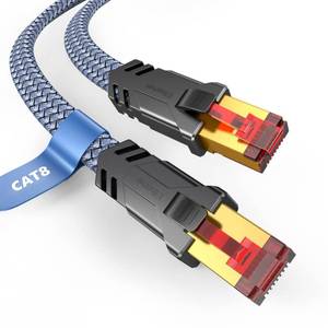 lot 8242 image: Snowkids Cat 8 Ethernet Cable 10 FT, Flat High Speed 10 FT Ethernet Cable, 40Gbps, 2000Mhz Braided High Duty Long Ethernet Cable, Gold Plated RJ45 Connector for ModemRouterPS345GamingPC