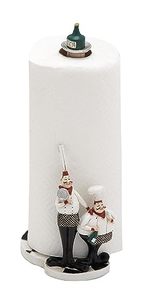 lot 8244 image: (Guys Legs Broken)Deco 79 Polystone Chef Paper Towel Holder, 6 x 5 x 13, White