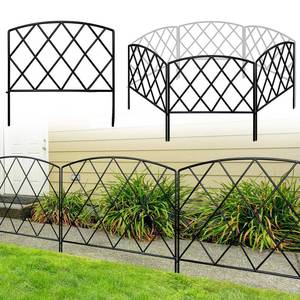 lot 9632 image: Thealyn Decorative Garden Fence 24 in (H) x 10 ft (L), Dog Rabbit Pet Fence Animal Barrier, Outdoor Rustproof Metal No Dig Fencing Border for Yard Patio Flower Bed