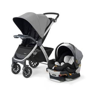 lot 9661 image: Chicco Bravo 3-in-1 Trio Travel System, Quick-Fold Stroller with KeyFit 30 Infant Car Seat and base  CamdenBlack - Retail $357.44