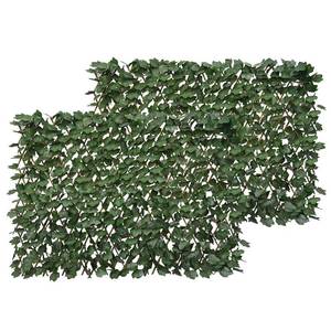lot 9663 image: BYBAG Expandable Faux Ivy Fence Privacy Screen for Patio Outdoor Balcony Bedroom Decor,Artificial Dark Green Maple Leaves Wall Decoration Fencing Panel(Single Sided Leaves)