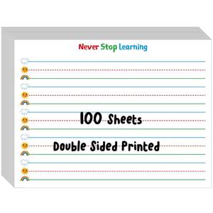 lot 9683 image: Ruled Writing Paper, Double-Sided Printing Skip-A-Line Ruled Writing Paper with Dotted Lines Handwriting Practice Paper 1in line spacing for Kindergarten Toddlers Kids (11 x 8.3)