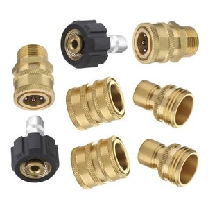 lot 10433 image: M MINGLE Ultimate Pressure Washer Adapter Set, Quick Disconnect Kit, M22 Swivel to 38 Inch Quick Connect, 34 Inch to Quick Release, 8-Pack