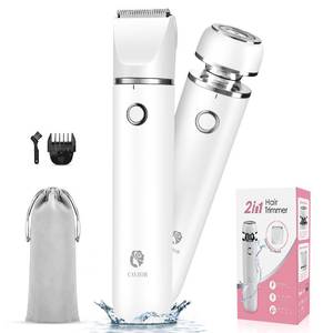 lot 10434 image: Cayzor Bikini Trimmer and Shaver Kit for Women - 2-in-1 WetDry Electric Body Hair Trimmer Facial Hair Removal Cordless Waterproof Bikini Shaver Razor for Face Lip Chin Pubic(Missing Pieces)