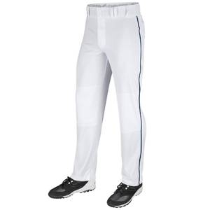 lot 10444 image: CHAMPRO Boys Triple Crown Open Bottom Piped Youth Baseball Uniform Pants, WhiteNavy, X-Large US