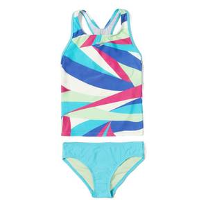 lot 10470 image: Speedo Girls Swimsuit Two Piece Tankini Thick Strap, Blue Atoll, 12