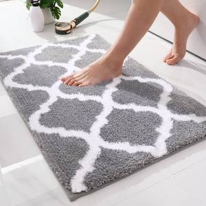 lot 10481 image: OLANLY Bathroom Rugs 24x16, Soft and Absorbent Microfiber Bath Rugs, Non-Slip Shaggy Shower Carpet, Machine Wash Dry, Bath Mats for Bathroom Floor, Tub and Shower, Grey