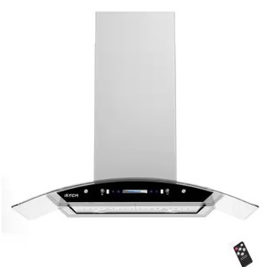 lot 1799 image: IKTCH 30 in. 900 CFM Island Mount wih LED Light and Glass Panel Range Hood in Stainless Steel&nbspIKIS01-30 Retail&nbsp$663.45