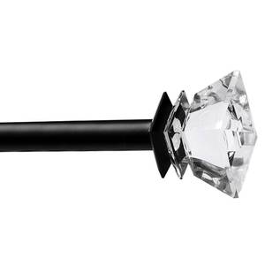 lot 1754 image: QITERI Curtain Rod for Windows 72 to 144 Inch, 34 Diameter Window Treatment Single Rod Set with Acrylic Diamond Finials (Black, 72-144)
