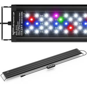 lot 1757 image: SEAOURA Led Aquarium Light for Plants-Full Spectrum Fish Tank Light with Timer Auto OnOff, 30-36 Inch, Adjustable Brightness, White Blue Red Green Pink LEDs with Extendable Brackets for Freshwater