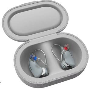 lot 1459 image: Lexie B1 OTC Hearing Aids Powered by Bose - Bluetooth-enabled Hearing Aids with Invisible Fit and All Day Comfort  Replaceable Batteries, Noise Reduction and Self-Fit Solution (Light Gray) - Retail $849