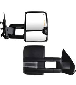 lot 1816 image: Towing Mirrors Compatible with 2014 2015 2016 2017 2018 Chevy Silverado GMC Sierra 1500 2500 HD 3500 HD Side Mirrors with Power Heated Turn Signals Clearance Lamp, Running Light Pair Set Black