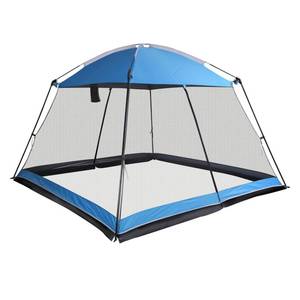 lot 1819 image: Superrella Screen House 10x10 Ft Square Camping Canopy Tent Sun Shade Gazebo Shelter Perfect for Outdoor Activities, Blue - Retail $99.18