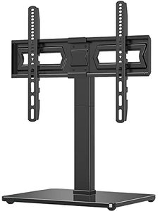 lot 1839 image: MOUNT PRO Universal Swivel TV Stand Base, Table Top TV Stand for 37 to 65, 70, 75 Inch LCD LED TVs, Height Adjustable TV Mount Stand with Tempered Glass Base, Holds up to 88lbs, Max VESA 600x400mm