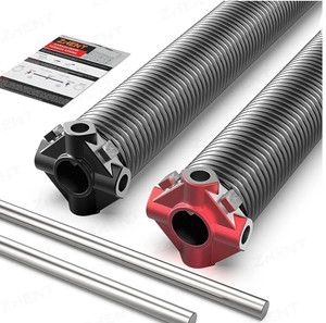 lot 1845 image: Garage Door Torsion Springs 2 (Pair) with Non-Slip Winding Bars, Coated Torsion Springs with a Minimum of 18,000 Cycles (0.262X2X35)