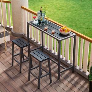 lot 1849 image: ODK 47 Inch Outdoor Bar Table, Hot Tub Table, Patio Counter Bar Height Table with Weather Resistant Waterproof Top for Garden, Yard, Balcony, Poolside, Indoor (Black) - Retail $96.95