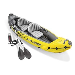 lot 1964 image: Intex 68307EP Explorer K2 Inflatable Kayak Set Includes Deluxe 86in Kayak Paddles and High-Output Pump � Adjustable Seats with Backrest � Removable Skeg � 2-Person � 400lb Weight Capacity - Retail $147.78