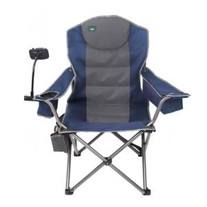 lot 1783 image: Northroad Oversized Camping Chair, Full Padded Outdoor Folding Chair Support 350 LBS, Heavy Duty Lawn Chair wCell Phone Holder, Cup Holder, Cooler Bag, Shoulder Straps for Adult-Blue - Retail $75.37