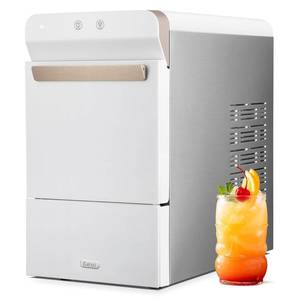 lot 1784 image: Gevi Household V2.0 Countertop Gemi Nugget Ice Maker  Self-Cleaning Pellet Ice Machine  Open and Pour Water Refill  Stainless Steel Housing  Fit Under Wall Cabinet  White - Retail $471.23