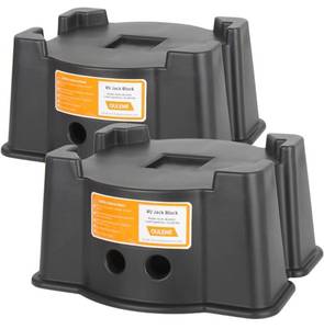 lot 1792 image: Heavy Duty Trailer Jack Block, for RV Camper Travel Trailer 5th Wheel, fits Tongue Jack, Post, Wheels, Foot, Round and Square Stabilizer, Supports up to 15,000 lbs, 2 PCS