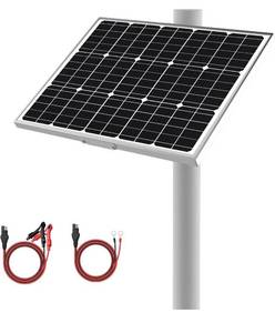 lot 2348 image: 12V Waterproof Solar Battery Trickle Charger & Maintainer - 30 Watts Mono Solar Panel Built-in UltraSmart MPPT Charge Controller  Adjustable Mount Brackets for Pole Dia 2.35-4.0inch60-100mm
