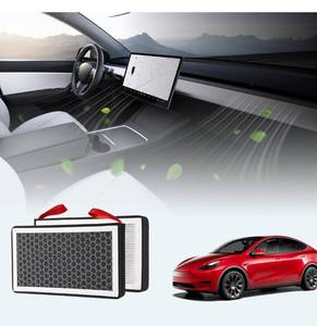 lot 2358 image: BASENOR 2024 Newest Tesla Model 3 Model Y Cabin Air Filter HEPA Replacement Filter Activated Carbon Tesla Accessories Set of 2 for 2016-2024 Model Y Model 3