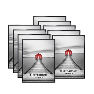 lot 2368 image: ELSKER&HOME 18x24 Poster Frame 9 Pack, Black Picture Frame for Horizontal or Vertical Wall Mounting, Sturdy and Scratch-proof - Retail $82.42