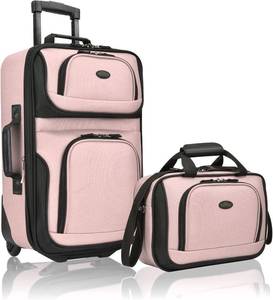 lot 2370 image: U.S. Traveler Rio Rugged Fabric Expandable Carry-On Luggage Set, Pink, One Size