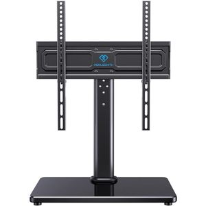 lot 2374 image: PERLESMITH Universal Swivel TV Stand for 24-60 inch TVs up to 99 lbs, 8 Height Adjustable Table Top TV Stand, TV Stand Base with Tempered Glass Base, Max VESA 400x400mm, PSTVS33
