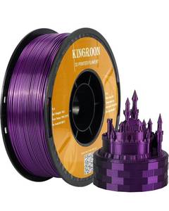 lot 63660 image: Kingroon PLA 3D Printer Filament, Dual Color Silk PLA Filament, Dimensional Accuracy - 0.03 mm, 1kg Spool(2.2lbs), 1.75 mm, Black Purple
