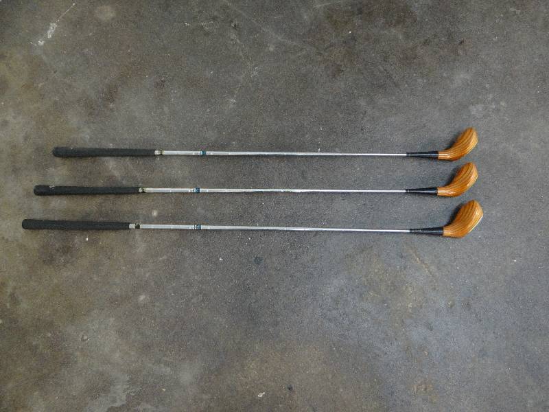 lot 759 image: Ram golden girl clubs #1, 3, 5 Ramlite lightweight accuflex shafts