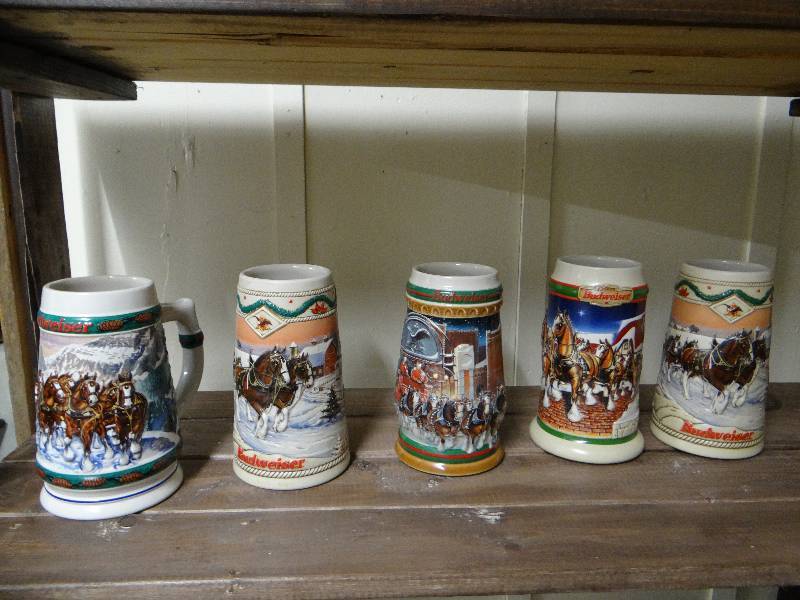 lot 837 image: 5 Budweiser beer steins