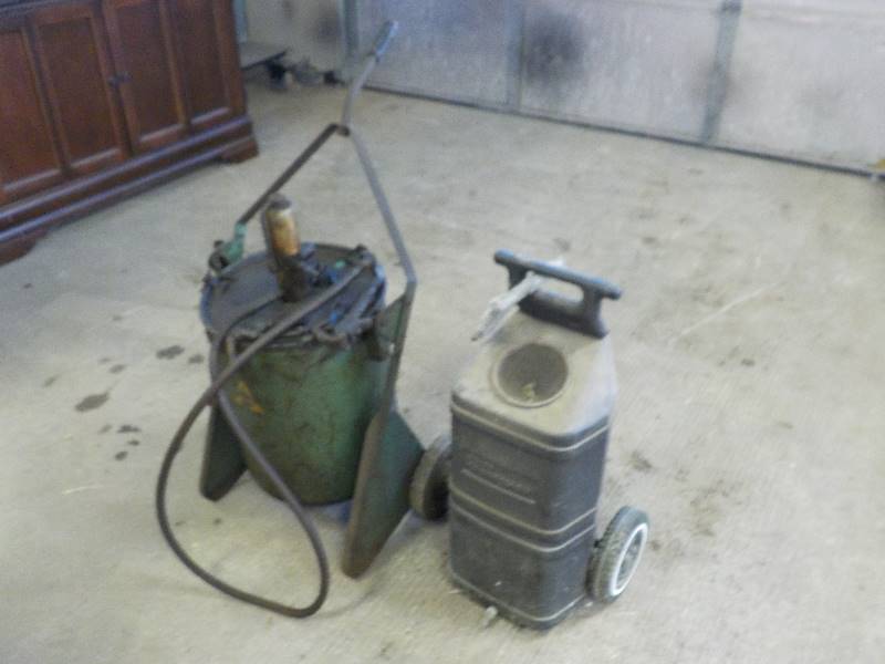 lot 3596 image: Vintage Alemite industrial grease gun, craftsman bead blaster